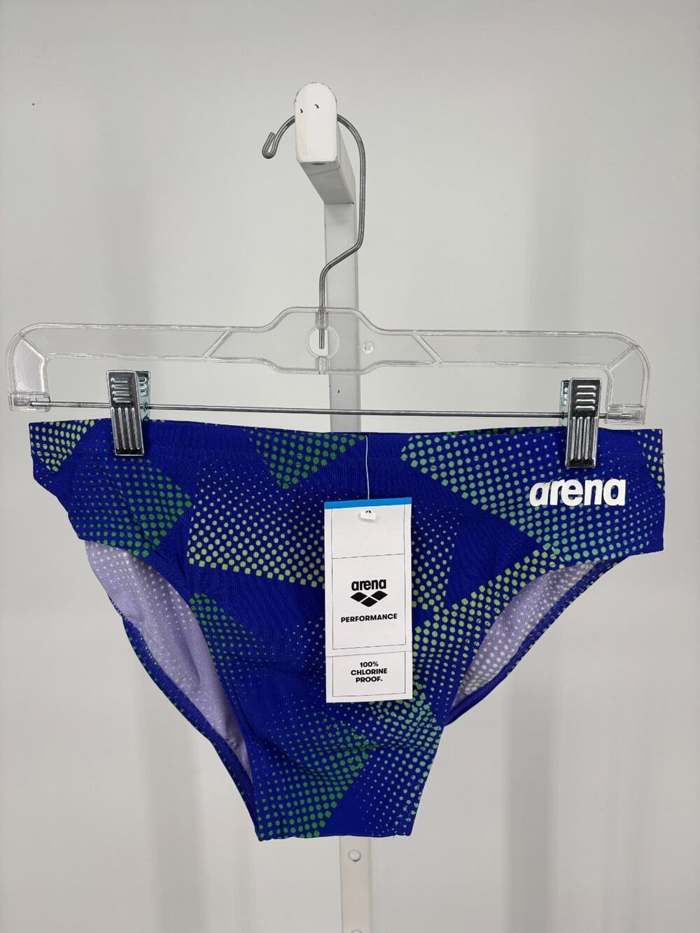 Arena Halftone Swim Brief Men 36 Team Blue Green Geometric Performance Beach NEW